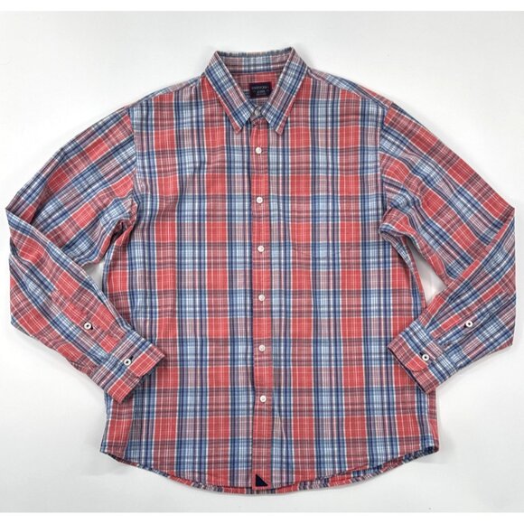 Untuckit Shirt Mens XL Pink Blue Plaid Long Sleeve Button Down Cotton Spring - Picture 12 of 12